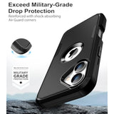 For Iphone 16 Case With Belt Clip Holster,2X Screen Protector, Heavy Duty Protection,Military-Grade Protection,Anti-Drop,Shockproof Phone Cover For Iphone 16 Case,Black