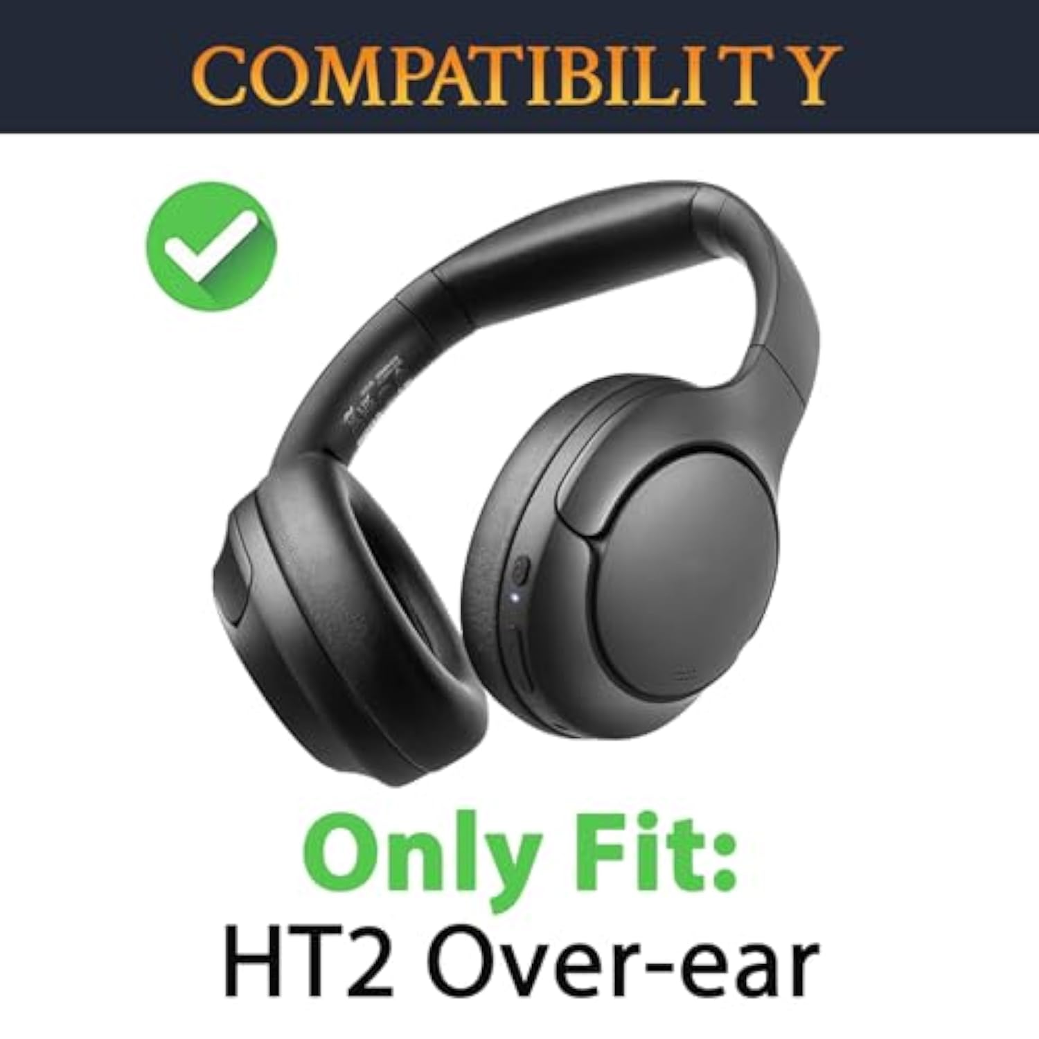 Earpads For Tozo Ht2/Ht 2 Headphones, Ear Pads Cushions With Softer Protein Leather, Noise Isolation Foam - Black