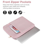 MOSISO 13-14 inch 360 Protective Laptop Sleeve Compatible with MacBook Air/Pro, HP, Dell, Lenovo, Acer, Asus, 13.3 inch Anti-Theft Shockproof Carrying Case Neoprene Vertical Bag with Small Case, Pink
