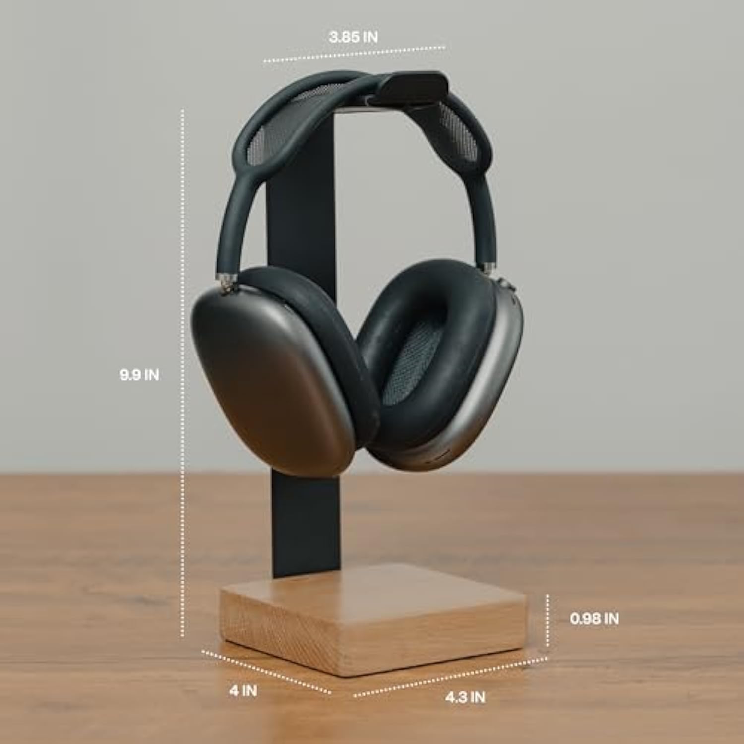 Universal Headphone Stand For Desk - Solid Wood Headset Stand For Desk - Heavy