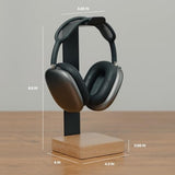 Universal Headphone Stand For Desk - Solid Wood Headset Stand For Desk - Heavy