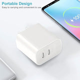 Usb C Charger Block?Dual Port Wall Chargers?Fast Type C Charger Compatible For Iphone17/16Promax/16Pro/16/16Plus/15/15Pro/15Promax/15Plus/14/13/12/Xs Max/Xr/Sansun [2 Pack]
