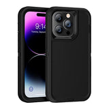 Heavy Duty Made For Iphone 14 Pro Case With Tempered Glass Screen, Camera Lens Protector 3-Layer Full Body Protection Shockproof Dustproof Cover For 14 Pro Phone Case 6.1" (Black)