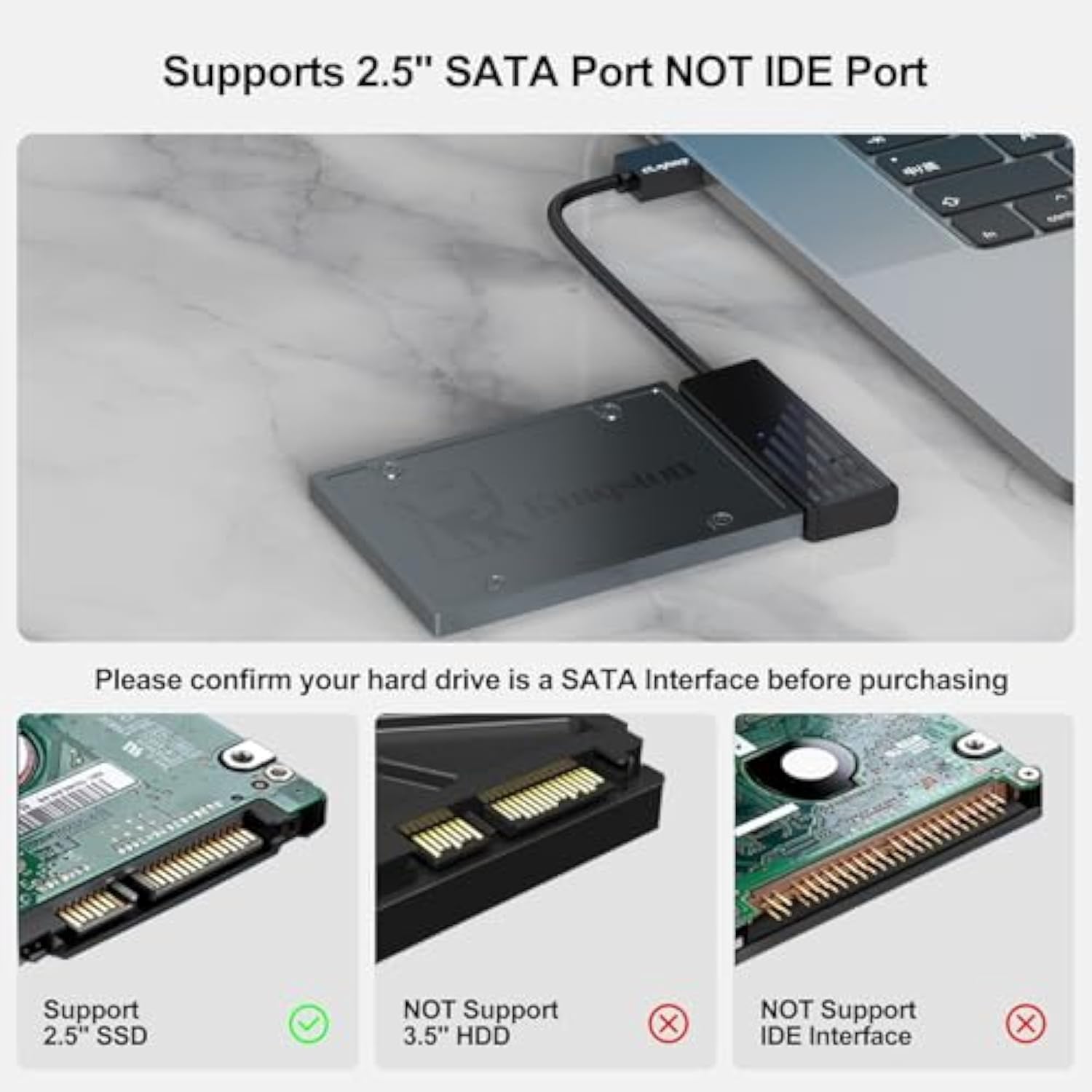 Sata To Usb 3.0 Adapter, Usb To Sata Adapters 2.5" Ssd To Usb Sata Iii Hard Dr