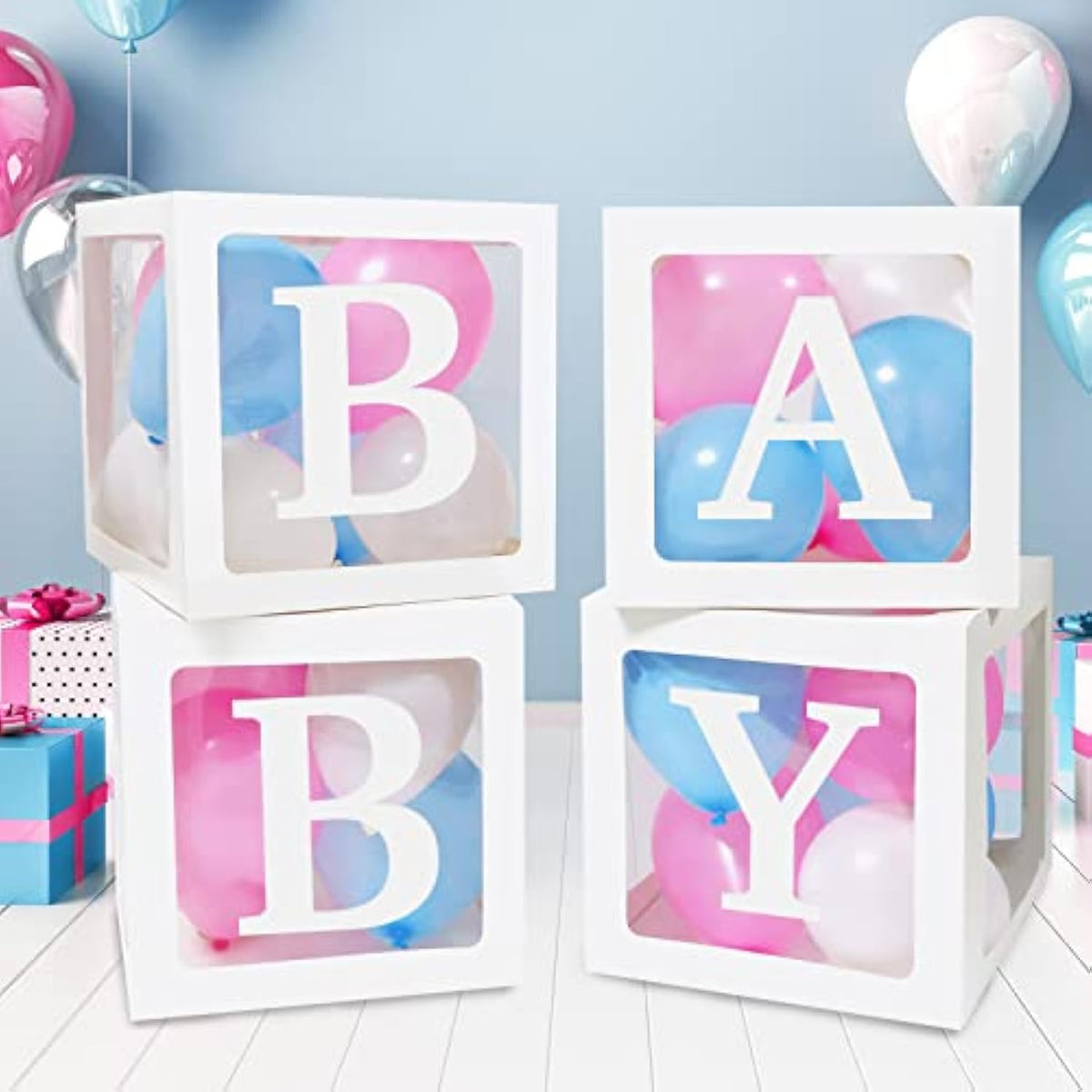 Baby Shower Balloon Boxes Set: Customizable Party Decor