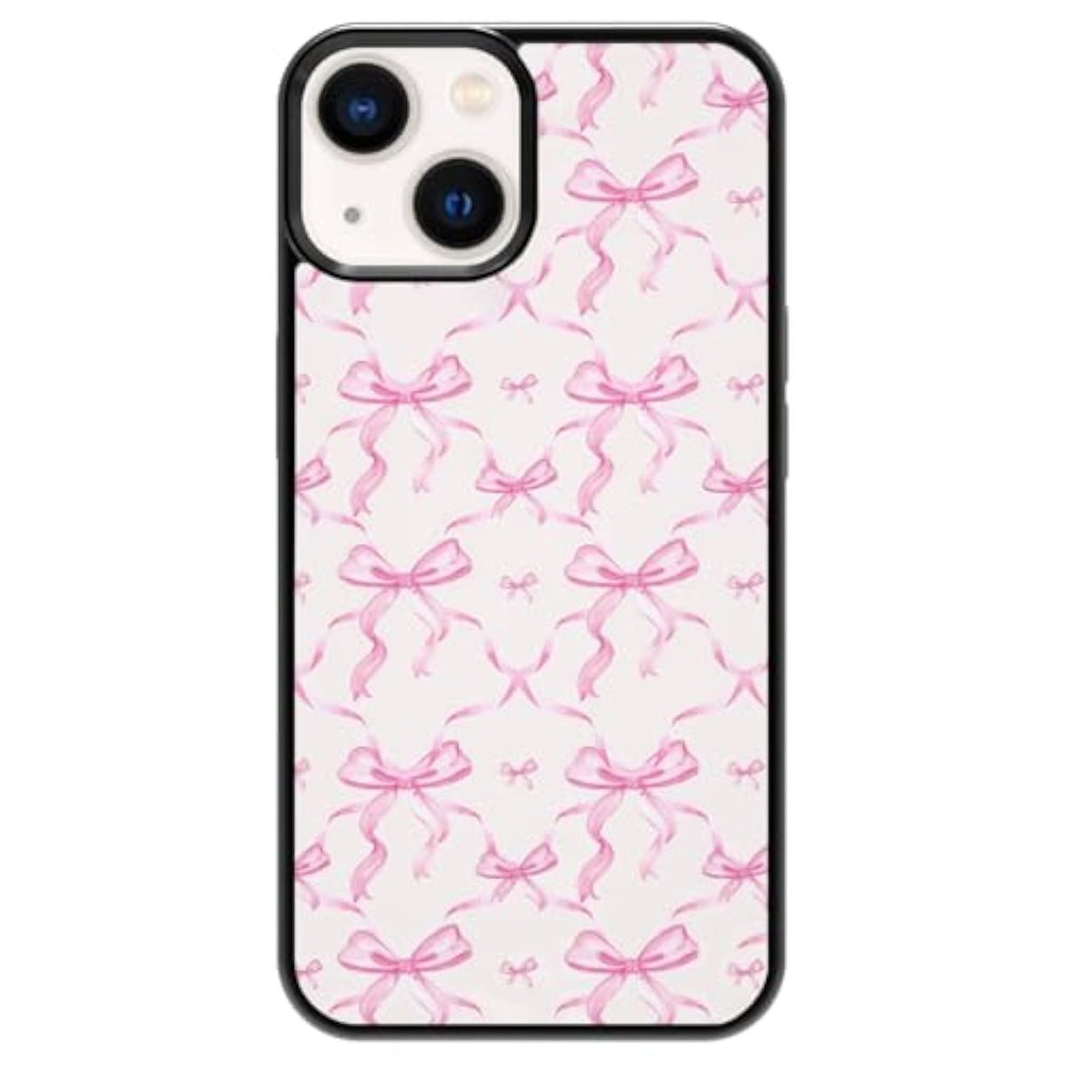 Aesthetic Pink Ribbons Bow Tie Pattern Case Compatible With Iphone 14,Pink Bows Phone Case,Custom Bow Protective Cases With Soft Tpu Material For Women Girls (For Iphone 14)