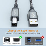 2 Pack Usb Printer Cable - 5Ft Usb A To B Cable - Compatible With Hp, Canon, Brother, Samsung, Dell, Epson, Lexmark, Xerox, And More (Grey)