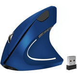 Ergonomic Mouse Wireless, Rechargeable Mouse Silent For Carpal Tunnel Right Hand, 2.4Ghz Usb Vertical Mouse Wireless For Laptop Etc, 3 Adjustable 800/1200/1600 Dpi, Blue