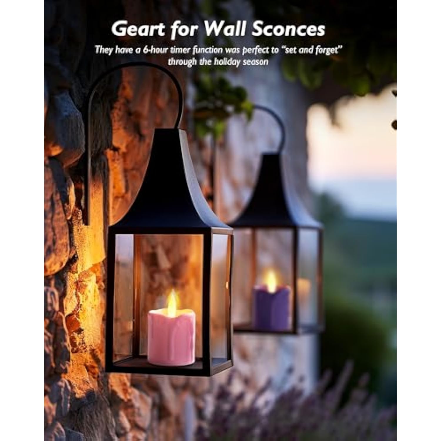 Purple And Pink Advent Candles Set Of 4, 400+ Hours Long Lasting Flickering Flameless Led Votive Candles With Timer, 2" X 2" Melted Candles For Christmas Advent Rituals And Wreath