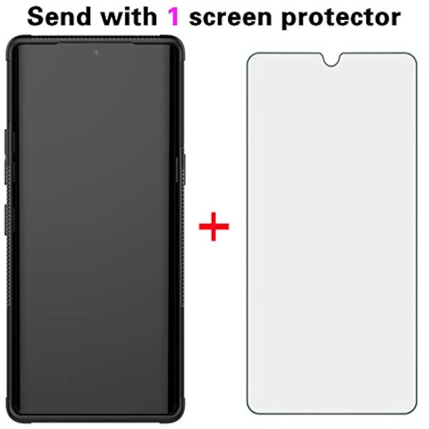 Phone Case For Lg Velvet 5G/Lgvelvet Verizon G5 Uw T-Mobile 2020 With Tempered Glass Screen Protector Cover And Stand Kickstand Hard Rugged Hybrid Cell Accessories Lm G900Um 4G Tmobile Cases Men Black