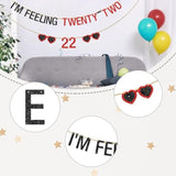 Black/Red Glitter "I'M Feeling Twenty-Two" Banner Funny 22nd Birthday/Taylor Theme