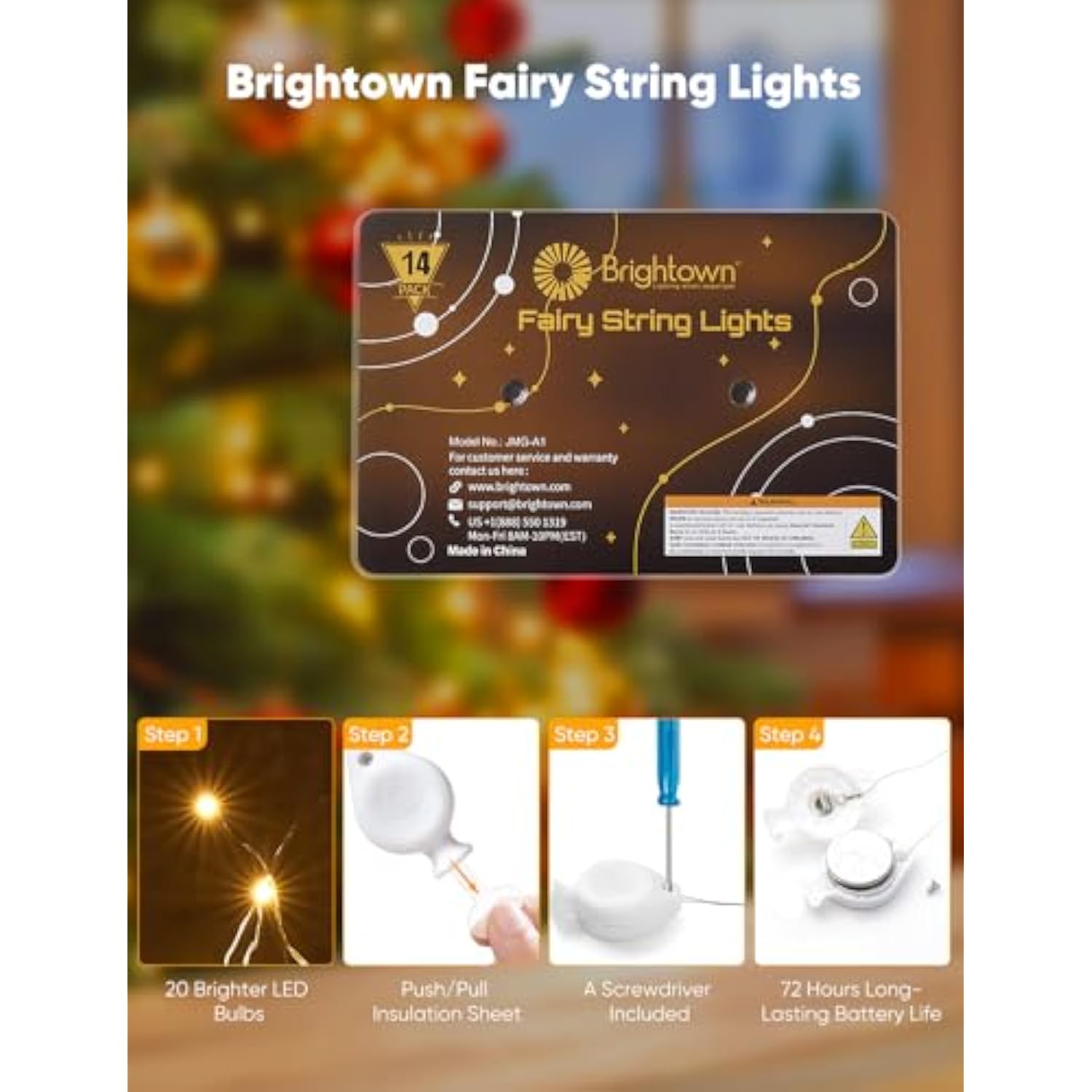14 Pack Led Fairy Lights Battery Operated String Lights, 7Ft 20Led Waterproof Silver Wire String Lights, Firefly Starry