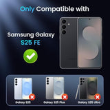 For Samsung Galaxy S25 Fe Case [Hd Screen Protector] [Full Camera Lens Cover] [360°Rotated Kickstand Ring] [Heavy Duty Protection] Hard Rugged Protective Phone Cover For S25 Fe - Rose Gold