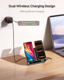 Dual Wireless Charger Stand, 504, Foldable Wireless Charging Station Pad for iPhone Air/17/16/15/ Series,  Galaxy S25/S24/S23, Android Phones,