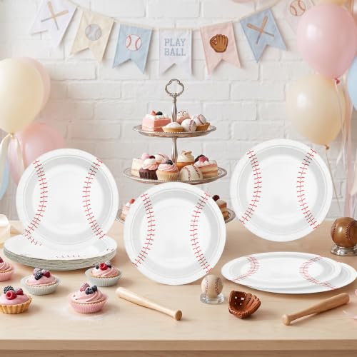 Baseball Paper Plates, 7 Inch, 40 Pack
