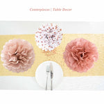 Rose Gold Tissue Paper Pom Poms Flowers Dusty Pink Coral Polka Dot Wall Hanging Wedding Birthday Bridal Baby Shower Party Decorations 12" 10" Pack Of 12