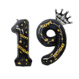 40-Inch Black Foil Number 19 Balloon for Birthday Anniversary Party Decor