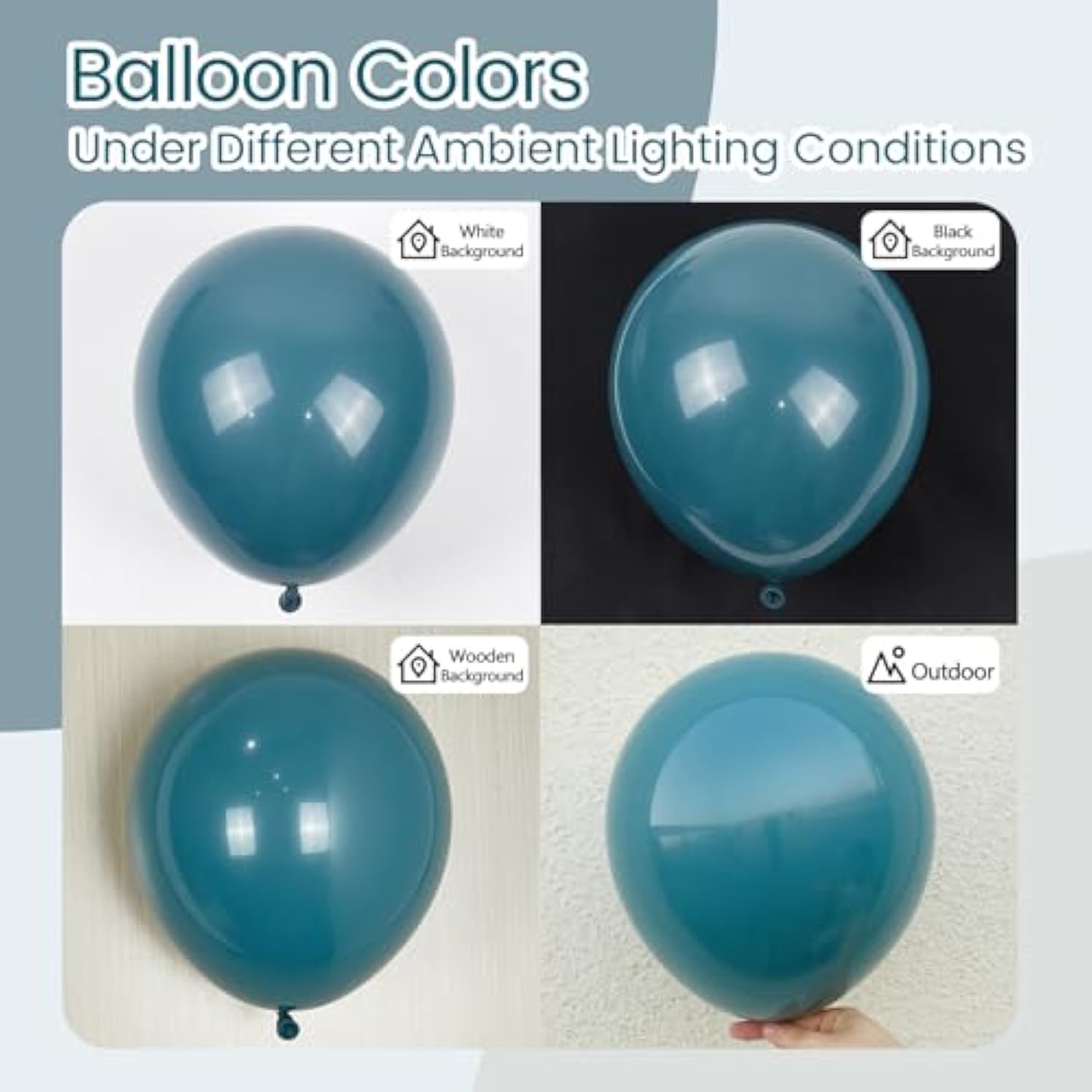 110Pcs Slate Blue Balloons, 18 12 10 5 Inch Dusty Blue Balloons Different Sizes Balloon Garland For Baby Shower Wedding Birthday Party Decorations