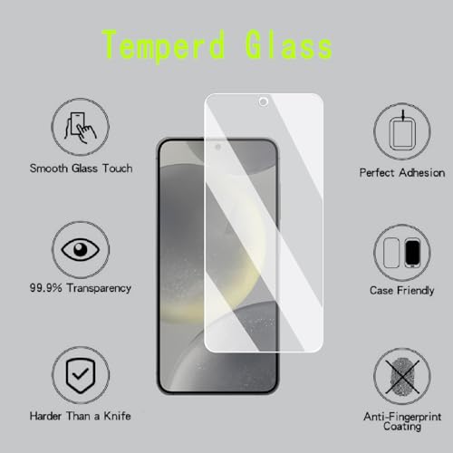[4 Pack] Screen Protector Compatible with  Galaxy S24 FE,Scratch Resistant,Easy-Install,Bubble Free,Anti-Fingerprint,Tempered Glass Compatible