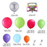 Back To 80S 90S Party Decorations, Rainbow Neon Disco Balloon Garland Arch Kit, Retro Disco Radio Foil Balloon For Retro Birthday Party Decorations Hip Hop Rock Photo Props Backdrop