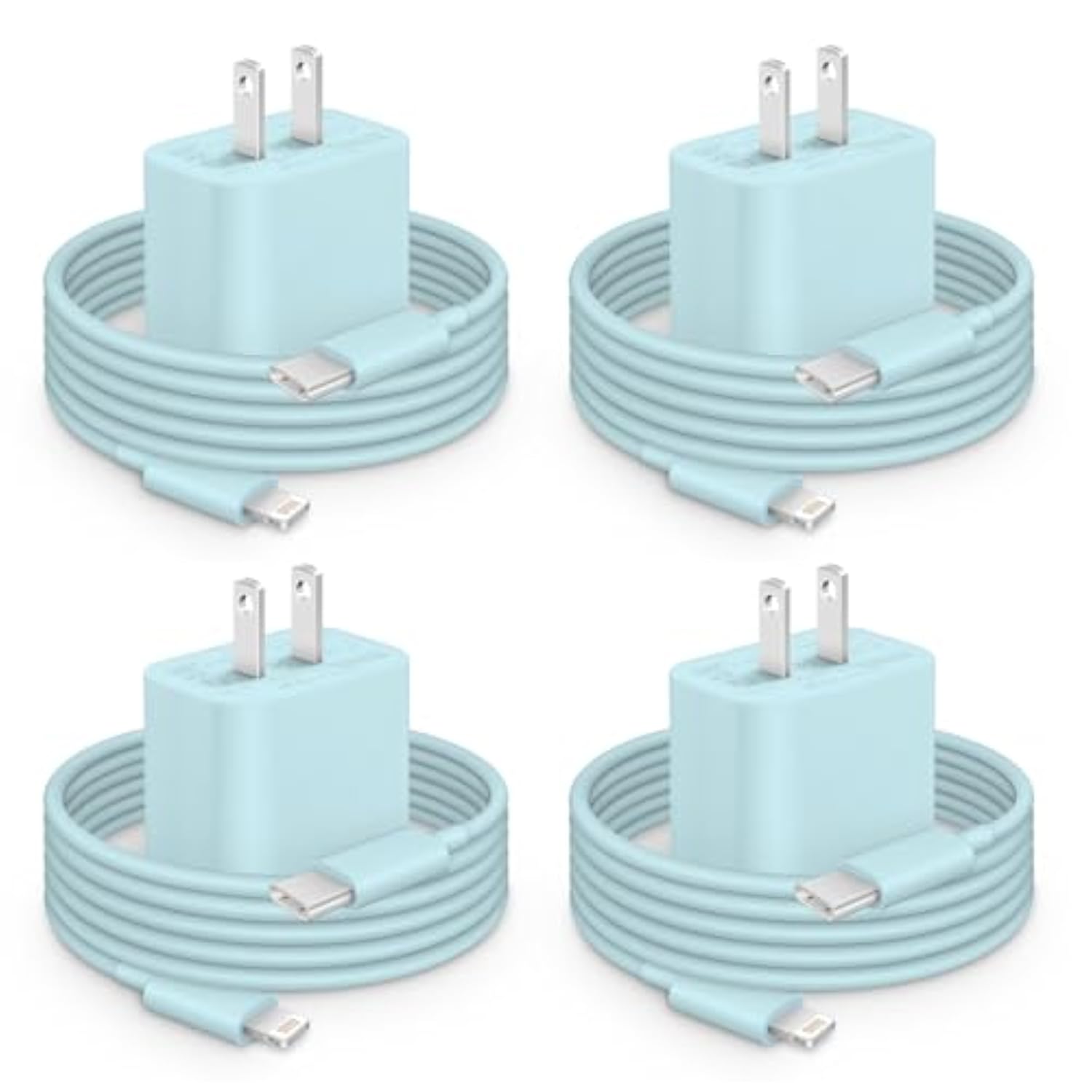 I Phone Charger Fast Charging, 4 Pack 20W Fast Charger I-Phone With 6 Ft Usb C Charger Cord, Ip14 13 Fast Chargering Compatible With Ip14 13 12 11 Pro Max,14 Plus,Xr,Xsmax- Blue