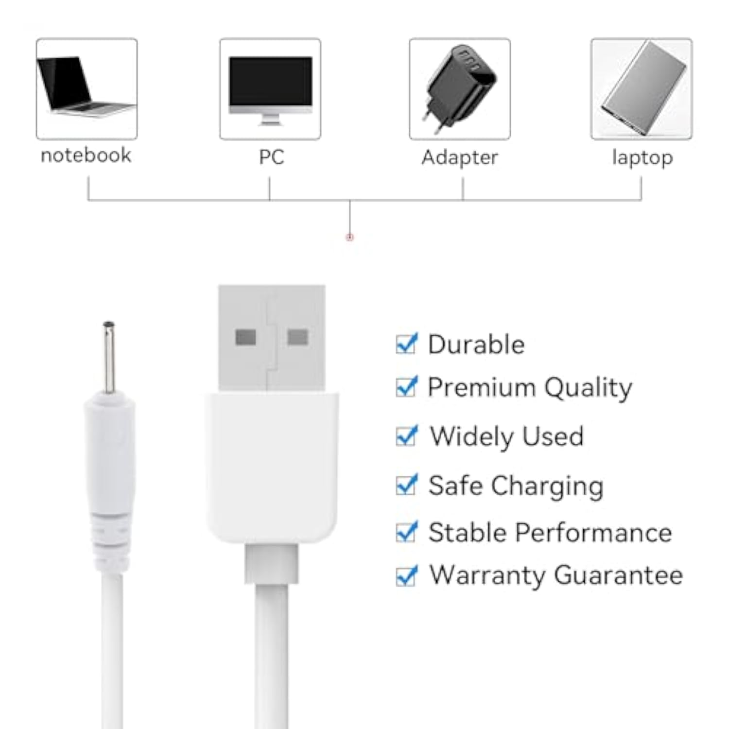 Intended For Coslus Fbs02/Fbs01 Facial Cleansing Brush Charging Cable Protable Replacement Usb Charger Cable Compatible With Coslus Ipx7 Charger (White,1Pack)
