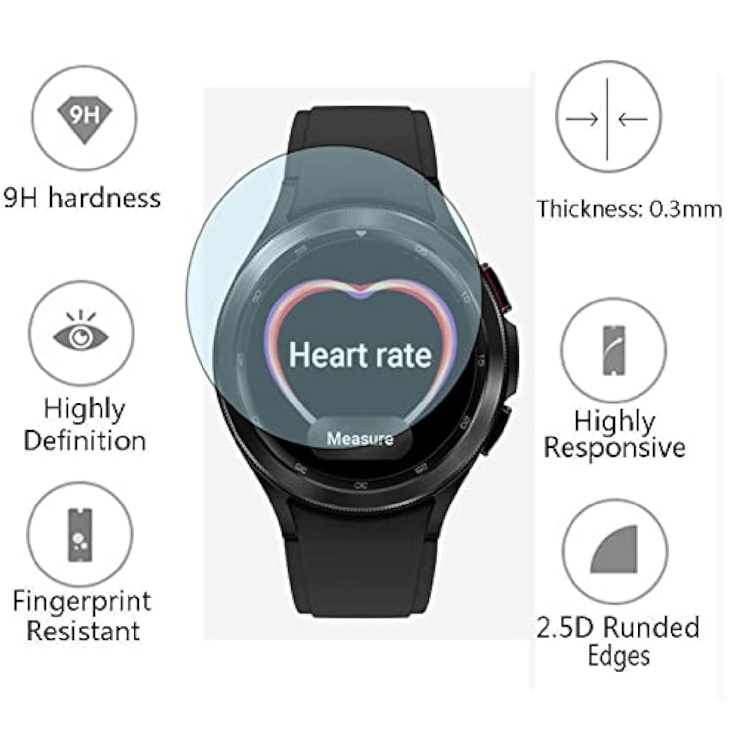 (3+1Pack) Compatible For Samsung Galaxy Watch 4 Classic Screen Protector 46Mm, Tempered Glass Film Anti-Scratch High Definition Full Coverage And Soft Tpu Protective Case, Transparent