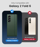 for  Galaxy Z Fold 6 Case Slim with Kickstand & Tempered Screen Protector & Hinge Protection, 360° Full Body Shockproof Protective Phone Case