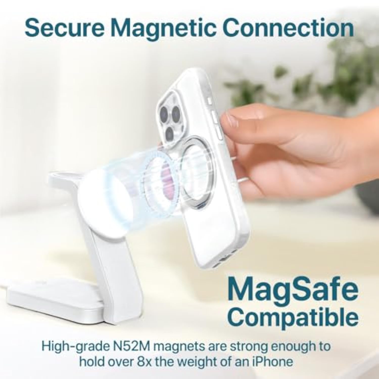 360°Spin Magnetic Stand For Iphone 16 Pro Max Case, Compatible With Magsafe Protective Stylish For Iphone16 Promax Case, Ostand Kickstand Rotatable, Lanyard, Extra Buttons, White