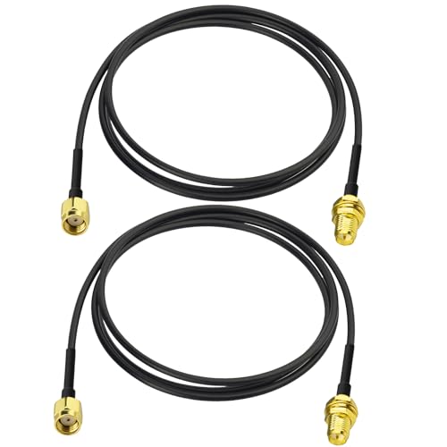 Wifi Antenna Extension Cable 3Ft Rp-Sma Male To Rp-Sma Female Rg174 Coaxial Cable (2-Pack) For Desktop Pc Wireless Mini Pci Express Pcie Network Card Wifi Router Usb Adapter Ip Security Camera