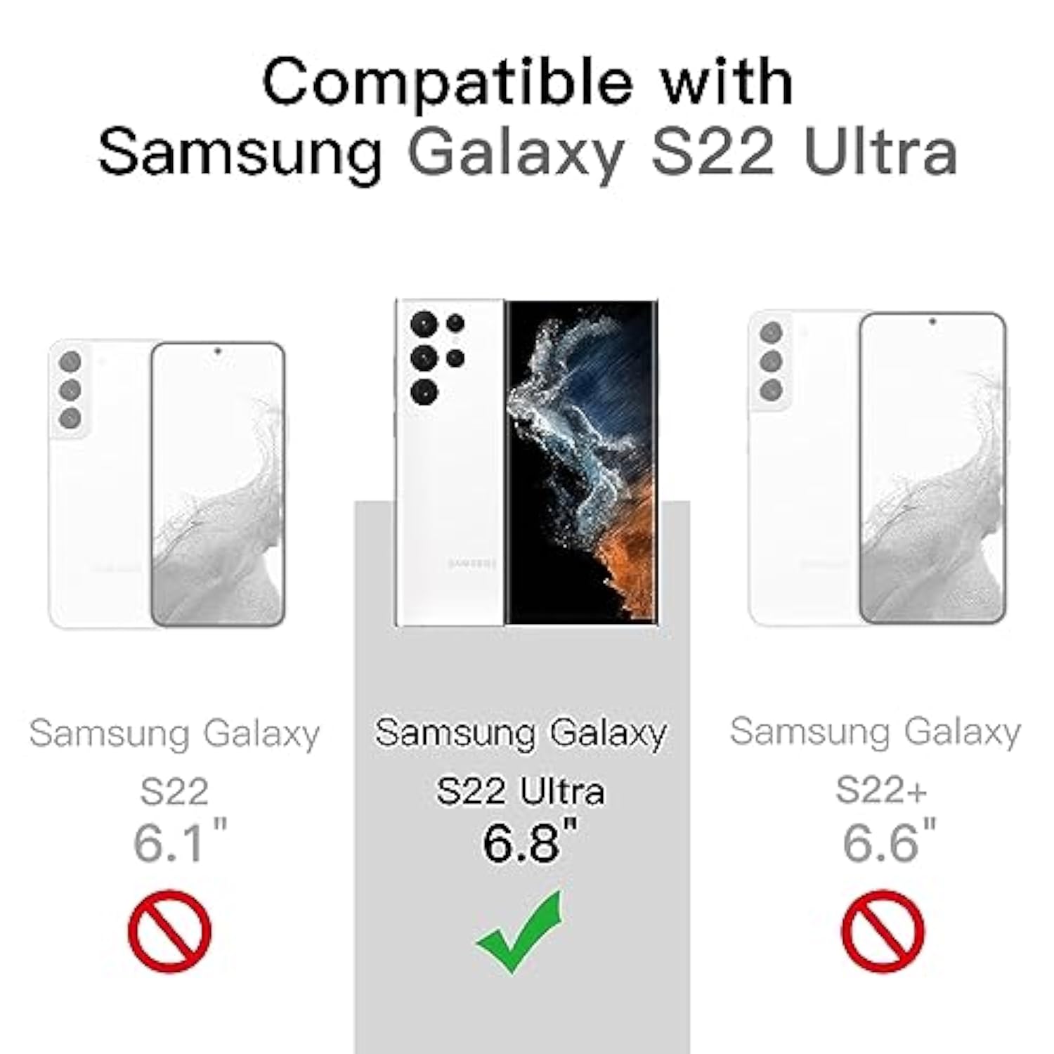 JETech Case for Samsung Galaxy S22 Ultra 5G 6.8-Inch, Non-Yellowing Shockproof Bumper Protective Phone Cover, Anti-Scratch Hard PC Back (Clear)