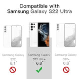 JETech Case for Samsung Galaxy S22 Ultra 5G 6.8-Inch, Non-Yellowing Shockproof Bumper Protective Phone Cover, Anti-Scratch Hard PC Back (Clear)
