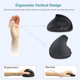 Left-Handed Mouse,2.4Ghz Ergonomic Vertical Dpi 800/1200/1600 Wireless Mouse With Usb Receiver For Left Hand,Black