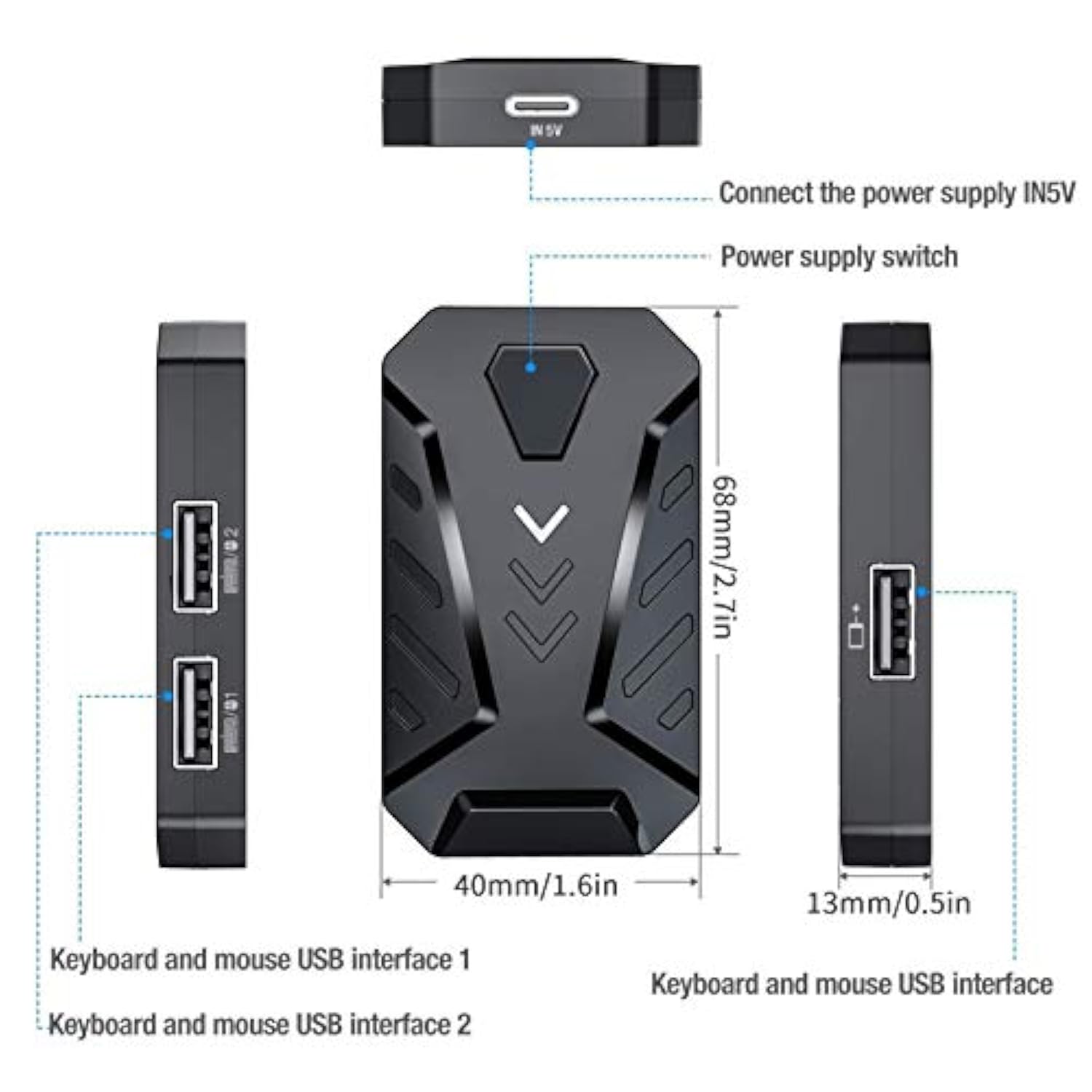 Gaming Keyboard And Mouse Converter,Keyboard And Mouse Adapter,Bluetooth Keypad And Converter,Mobile Game Adapter,Suitable For Android System (Mix Pro)