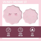 64 Pcs Spa Party Paper Plates, Napkins & Forks | Spa Party Supplies For Girls | Sleepover Decorations (Serves 16)