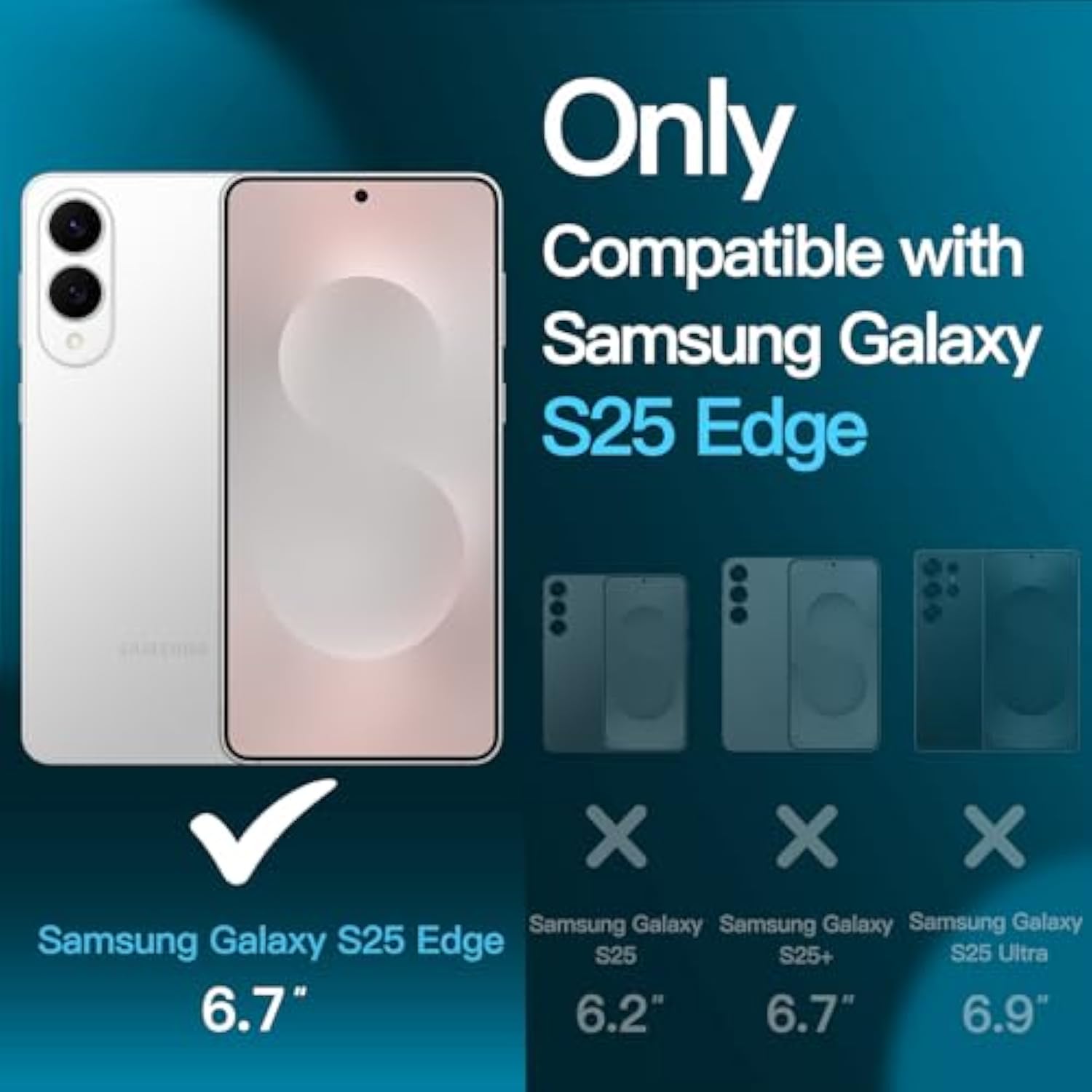 JETech Screen Protector for Samsung Galaxy S25 Edge with Camera Lens Protector, Tempered Glass Film, Fingerprint ID Compatible, HD Clear, 2-Pack Each