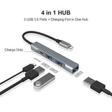 Lightning To Usb Hub [Apple Mfi Certified] 4-In-1 Otg Hub With 3 Usb 3.0 Ports And Fast Charging Port For Iphone/Ipad - Compatible With Microphones, Flash Drive, Keyboard, Mouse, Sound Card