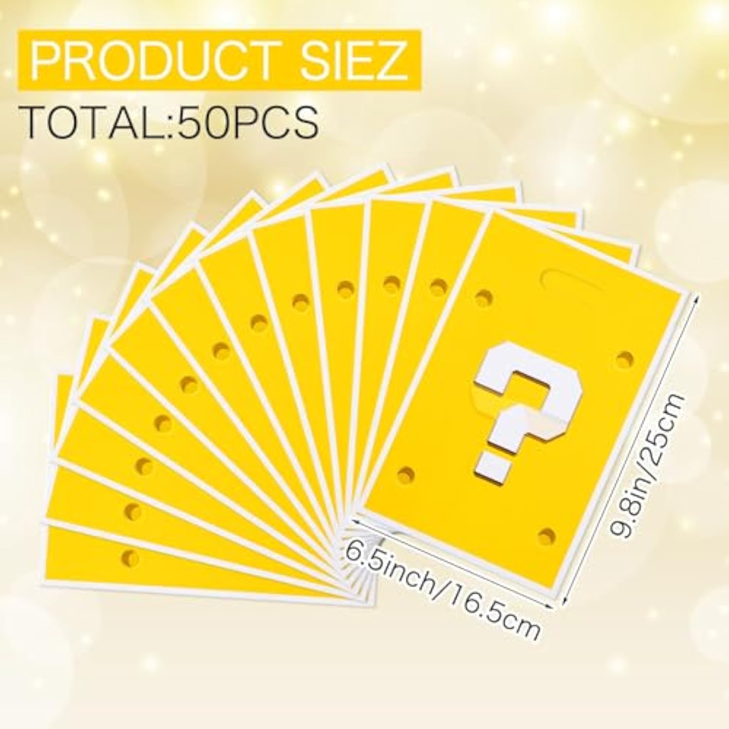 50 Pcs Question Mark Candy Bags Birthday Party Favor Bags Party Favors Packages Super Themed Birthday Decorations Supplies For Parties Thanksgiving Christmas Halloween (Yellow)