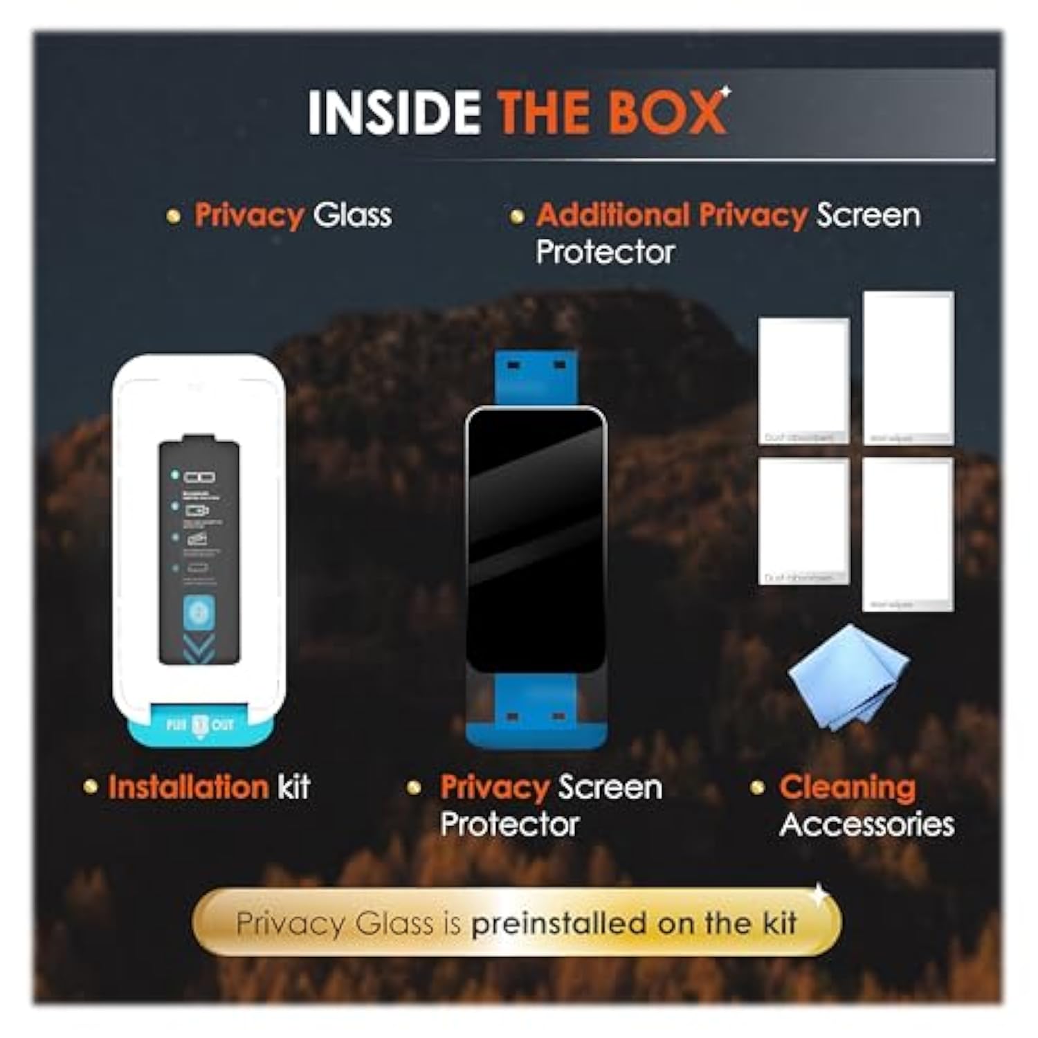 ?2025 Upgraded 2 Pack Iphone 16 Pro Max Screen Protector (6.9”) – 9H Tempered Glass, Privacy & Hd Clear, Easy Install Kit, Shatterproof, Anti-Scratch, Case-Friendly