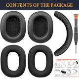 Ear Pads Cushions + Headband + Silicone Earpads Cover Protector, Replacement Kit For Ath M50, M50X, M50Xwh, M50Xbt, M50Xbt2, M50S/Le Headphones, Replacement Repair Part (Black)