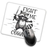 Fight Me Coward Mouse Pad For Desk, Funny Raccoon Gifts For Men Women, Sarcastic Mousepad Gifts For Coworkers Colleagues Friend, Christmas Halloween Birthday Office Gifts For Raccoon Lover