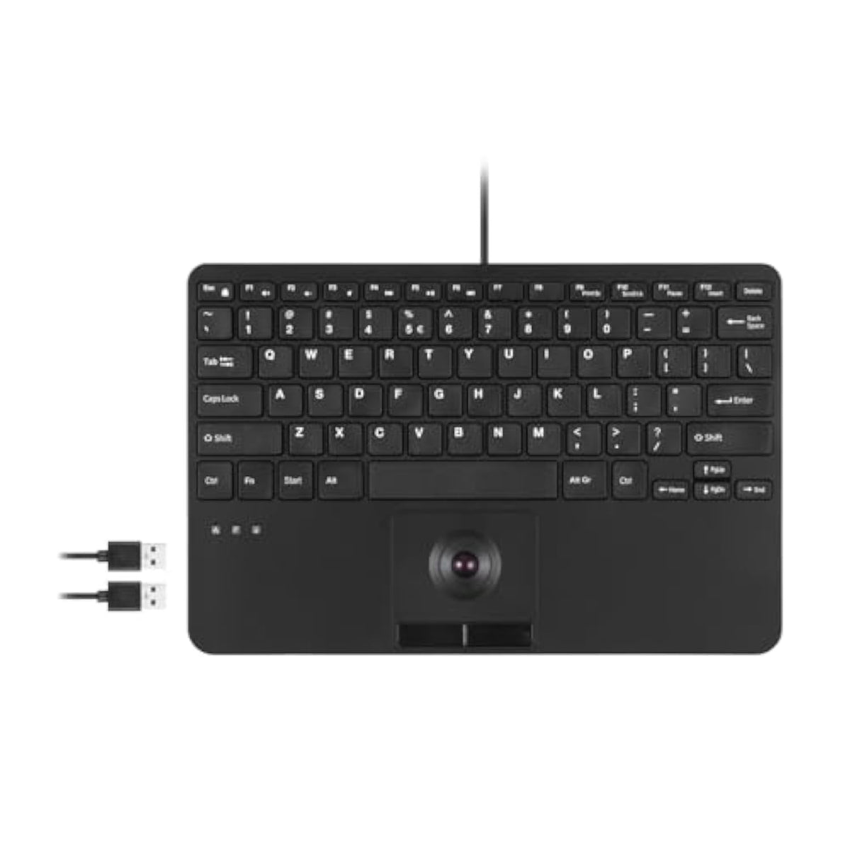 Perixx PERIBOARD-526 US, Wired Mini USB Keyboard with Trackball - X Type Sciss