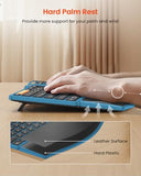 Bluetooth Ergonomic Keyboard, Wireless Split Keyboard With Separate Number Pad, Dual Bluetooth And Usb, Hard Wrist Rest, Rechargeable For Windows/Mac/Android - Blue