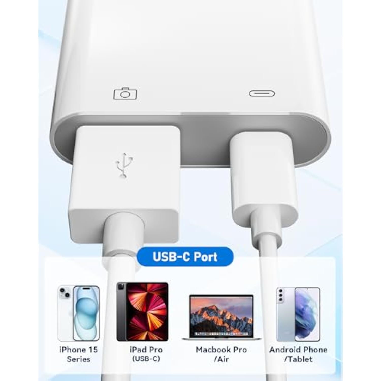 Usb C To Usb Camera Adapter With Charging Port, Otg Cable Compatible With For Iphone Ipad Android Phone Tablet, Usb 3.0 Female For Flash Drives, Keyboards, Mice, And More