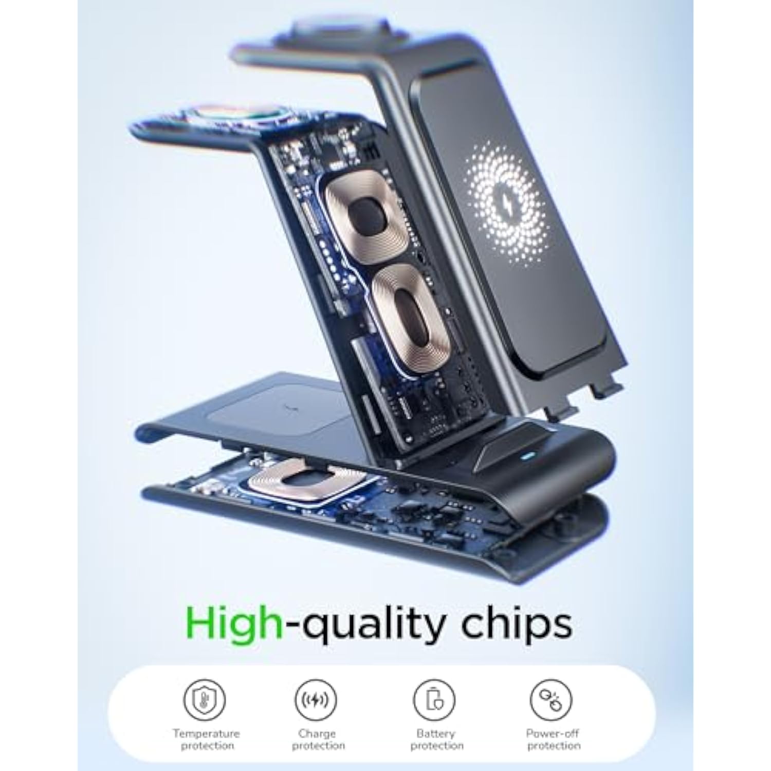 Wireless Charging Station For Samsung Wireless Charger Galaxy Watch 8/7/6/5/4/3 Active 2/1 Stand Galaxy S25 Ultra/S25/S24/S23/S22/S21/Note20/10 Z Fold Flip 7 Galaxy Buds3/2 Pro/Live Multiple Devices