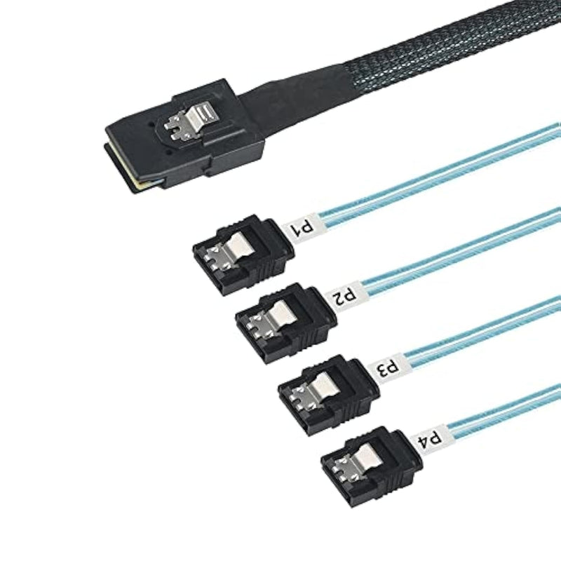 Array Disk Cable Mini Sas 36Pin (Sff-8087) Male To 4 Sata 7Pin Female Cable, M