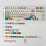 Pbt Grey White Keycaps Set Cherry Profile 141 Keys Custom Dye-Sub Keyboard Key