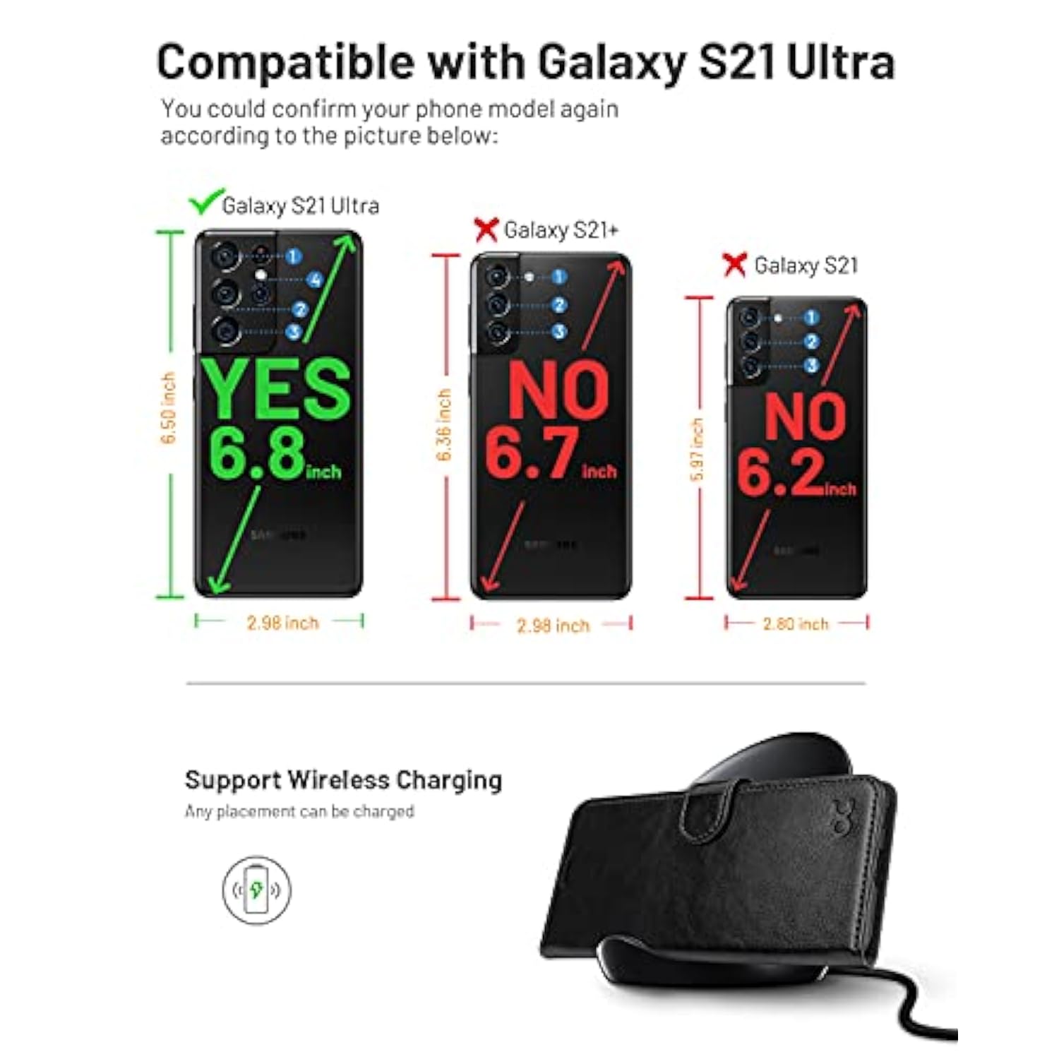 Compatible With Galaxy S21 Ultra 5G Wallet Case With S Pen Holder, Pu Leather Flip Folio Case With Card Slots Rfid Blocking Kickstand [ Tpu Inner Shell] Phone Cover 6.8 Inch (2021)-Black