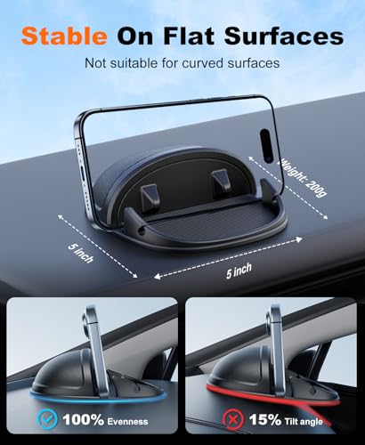 Car Phone Holder, Dashboard Phone Holder For Car Anti-Slip Silicone Car Pad Phone Mount, Hands Free Phone Stand Compatible With Iphone, Samsung, Android Smartphones, Gps Navigation Devices