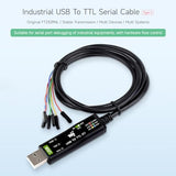 Industrial USB to TTL 6pin Serial Cable, Original FT232RNL Chip, Multi Protection Circuits, Multi Systems Support, with Hardware Flow Control